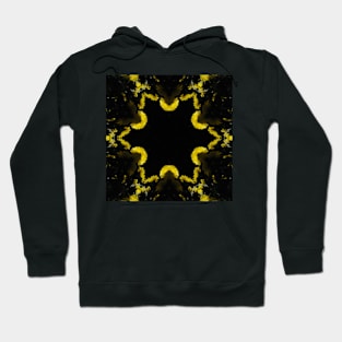 Yellow Chrysanthemum Light and Shadow Kaleidoscope pattern (Seamless) 19 Hoodie